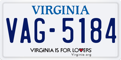 VA license plate VAG5184