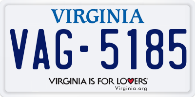 VA license plate VAG5185