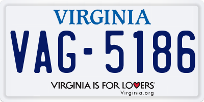 VA license plate VAG5186