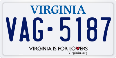 VA license plate VAG5187