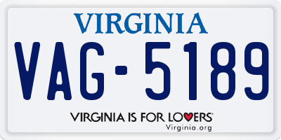 VA license plate VAG5189