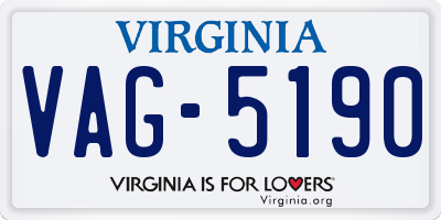 VA license plate VAG5190