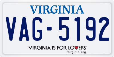 VA license plate VAG5192