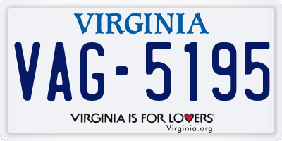 VA license plate VAG5195