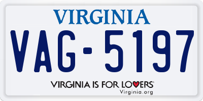 VA license plate VAG5197