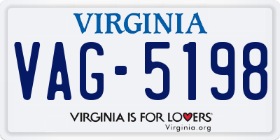 VA license plate VAG5198