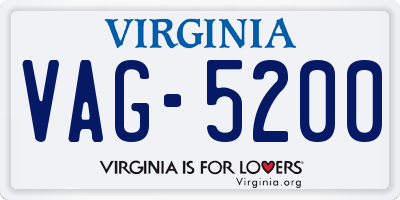 VA license plate VAG5200