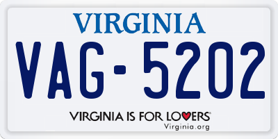 VA license plate VAG5202