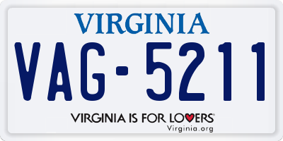 VA license plate VAG5211