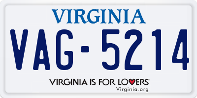 VA license plate VAG5214