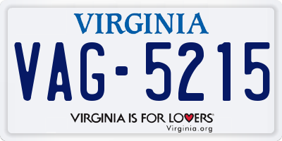 VA license plate VAG5215