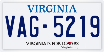 VA license plate VAG5219