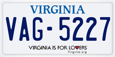 VA license plate VAG5227