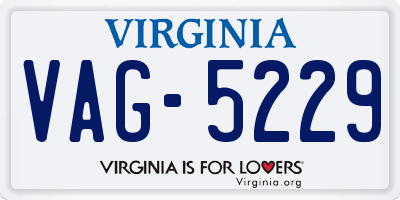 VA license plate VAG5229
