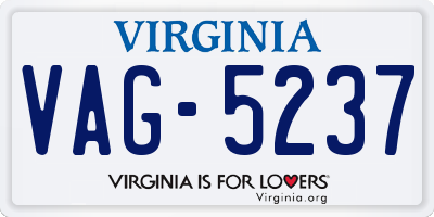 VA license plate VAG5237