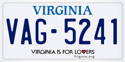 VA license plate VAG5241