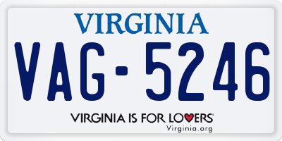 VA license plate VAG5246