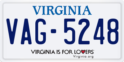 VA license plate VAG5248