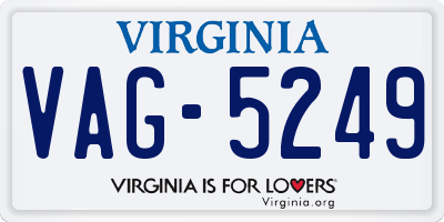 VA license plate VAG5249