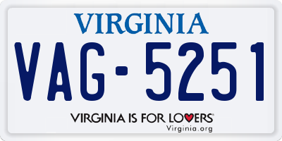 VA license plate VAG5251