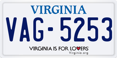 VA license plate VAG5253