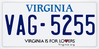 VA license plate VAG5255