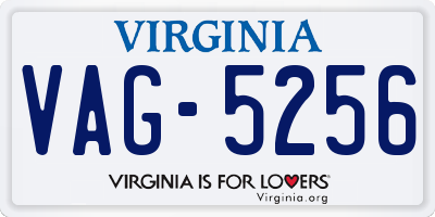 VA license plate VAG5256