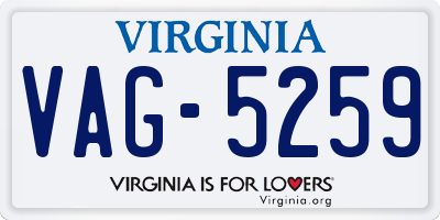 VA license plate VAG5259