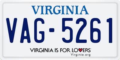 VA license plate VAG5261