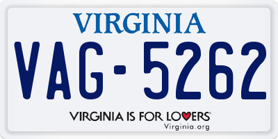 VA license plate VAG5262
