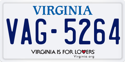 VA license plate VAG5264