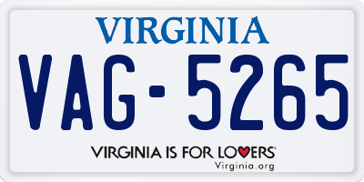 VA license plate VAG5265