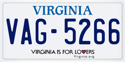 VA license plate VAG5266