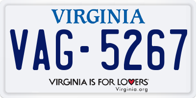 VA license plate VAG5267