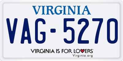 VA license plate VAG5270