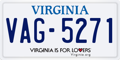VA license plate VAG5271