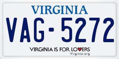 VA license plate VAG5272