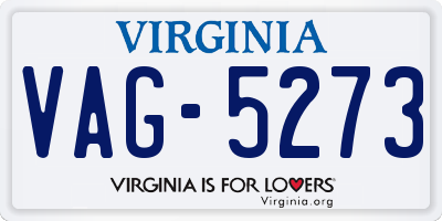 VA license plate VAG5273