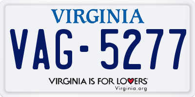 VA license plate VAG5277