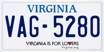 VA license plate VAG5280