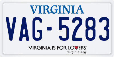 VA license plate VAG5283