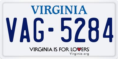 VA license plate VAG5284