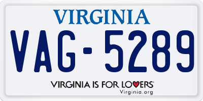 VA license plate VAG5289
