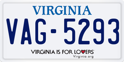 VA license plate VAG5293