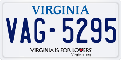 VA license plate VAG5295