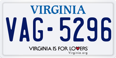 VA license plate VAG5296