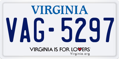 VA license plate VAG5297