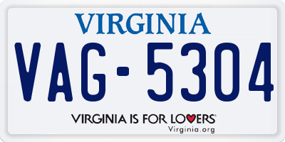 VA license plate VAG5304