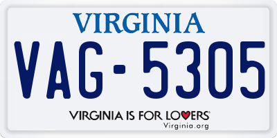 VA license plate VAG5305