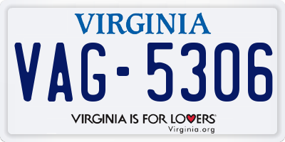 VA license plate VAG5306